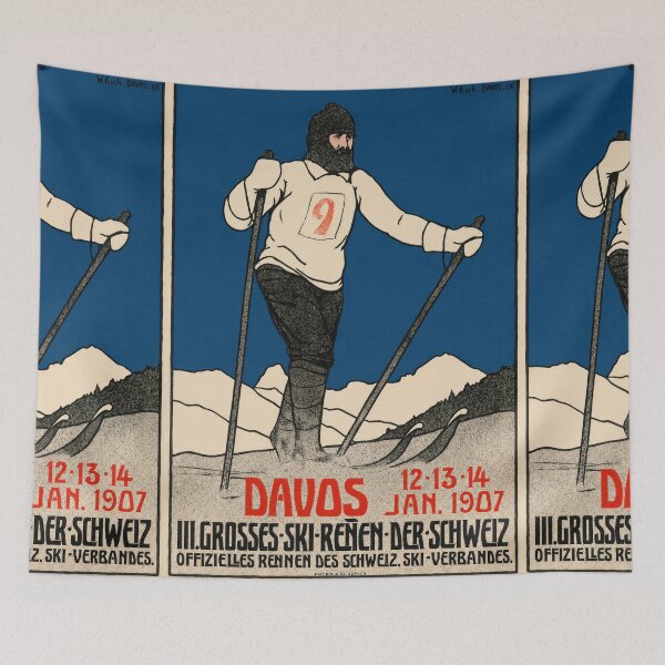 Item preview, Davos Swiss Ski Race 1907 designed and sold by artofuniverse.