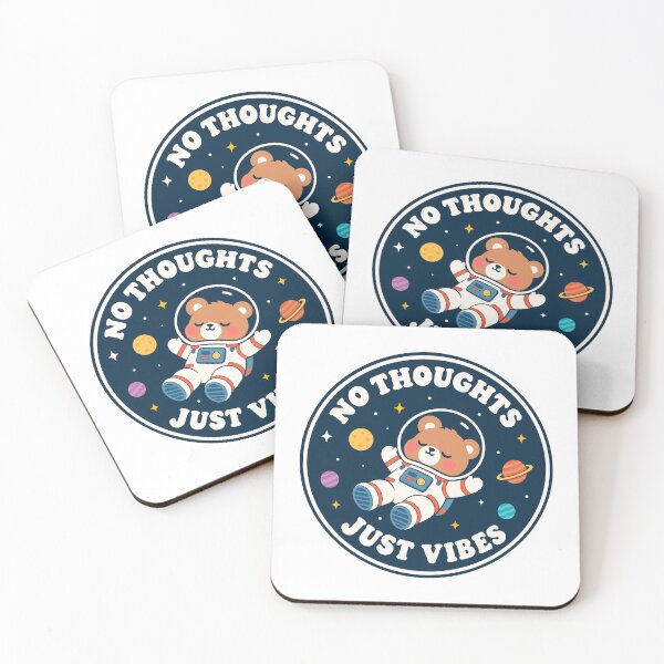 Item preview, No Thoughts Just Vibes Astronaut Bear designed and sold by teeperfect.