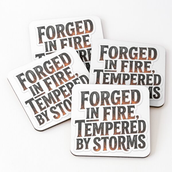 Item preview, Forged In Fire Tempered By Storms - Motivational Gym Warrior Typography designed and sold by Plot Twist Supply.