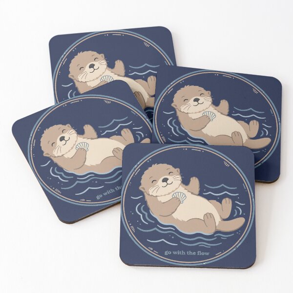 Item preview, Cute Graphic Go With Flow Otter Coastal Beach Vintage designed and sold by Yellowriversss.