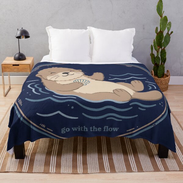 Item preview, Cute Graphic Go With Flow Otter Coastal Beach Vintage designed and sold by Yellowriversss.