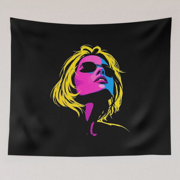 Item preview, 80s Retrowave Blonde Hair Silhouette Graphic designed and sold by ERODED SELF.