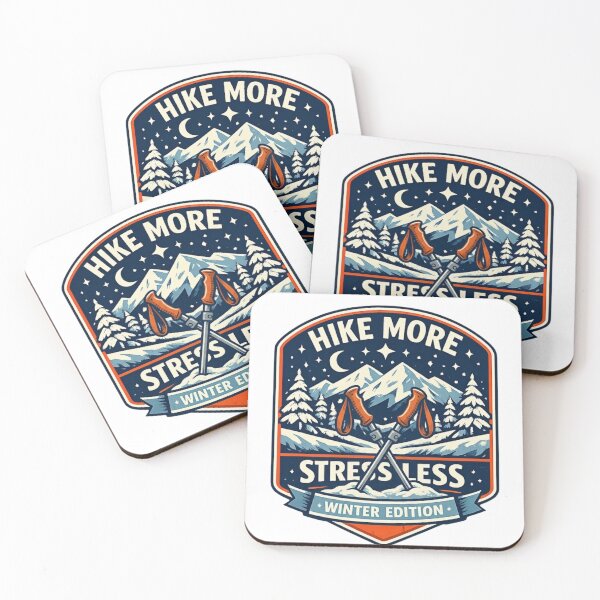 Item preview, Winter Mountain Badge Hike More Stress Less designed and sold by GabeMountainArt.