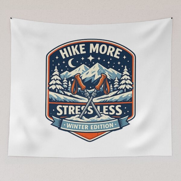 Item preview, Winter Mountain Badge Hike More Stress Less designed and sold by GabeMountainArt.
