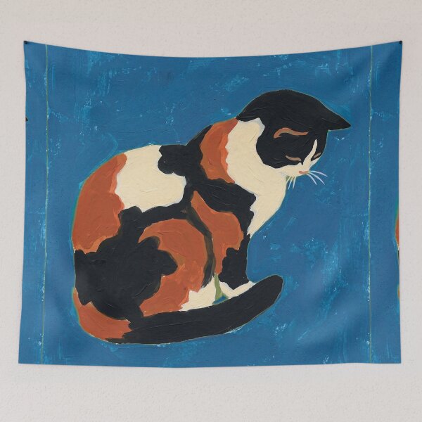Item preview, Calico Cat Painting on Blue designed and sold by Fani*.