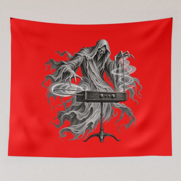 Item preview, Haunting Ghost Playing Theremin Gothic Horror Music Art designed and sold by Meandmyshop.