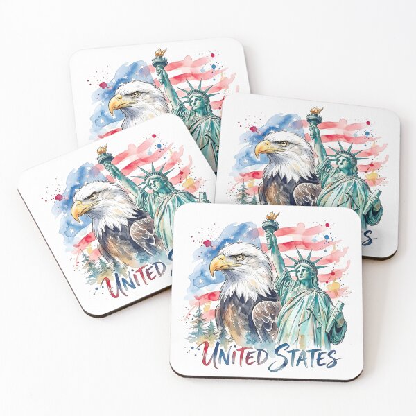 Item preview, Bald Eagle and Statue of Liberty designed and sold by EdwinkOne.