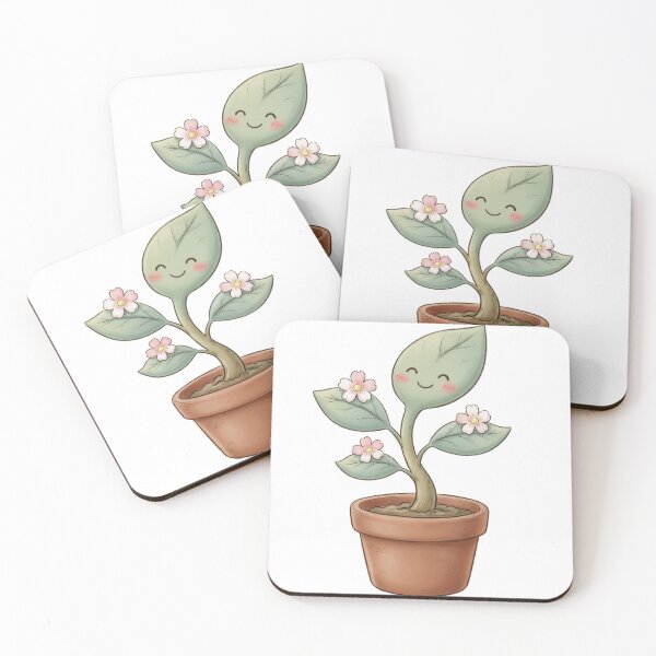 Item preview, Cute Happy Plant Sticker, Kawaii Houseplant Illustration for Plant Lovers designed and sold by Mr-Satos.