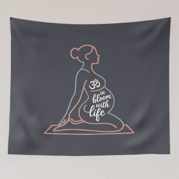 Item preview, In Bloom With Life Blue Peach Mat Om Piece designed and sold by 108stillness.