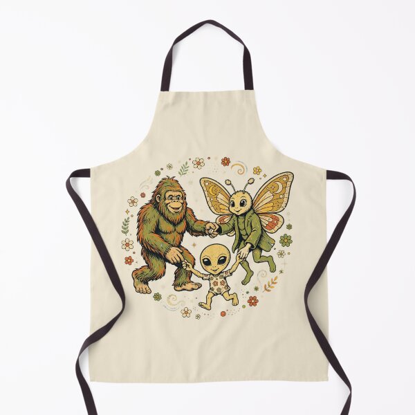 Item preview, Dancing Cryptids Bigfoot Mothman Alien Cute Graphic designed and sold by Yellowriversss.