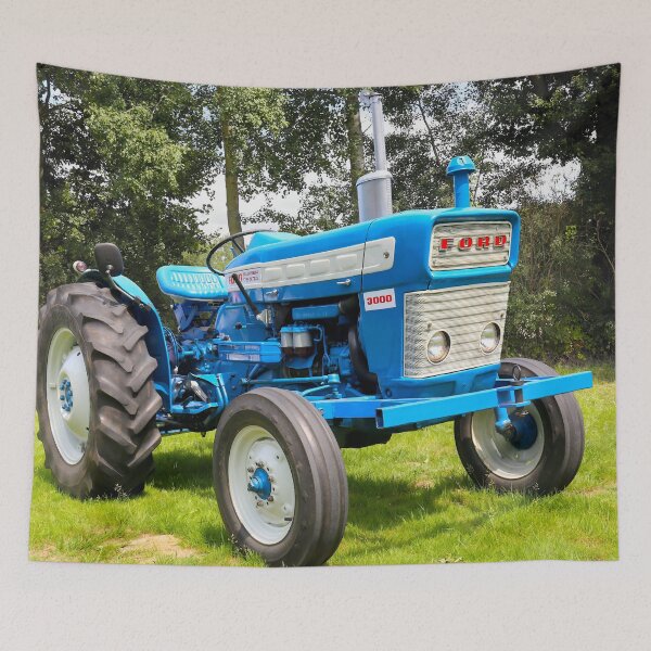 Item preview, 1967 Ford Super Dexta 3000 — Classic British Tractor, Grey & Blue designed and sold by Peter Kraaibeek Art Gallery.