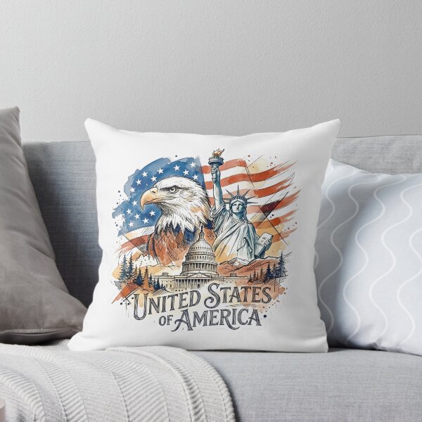 Item preview, Bald Eagle, American Flag and US Landmarks designed and sold by EdwinkOne.