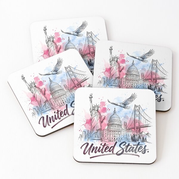 Item preview, Statue of Liberty and Golden Gate Watercolor designed and sold by EdwinkOne.