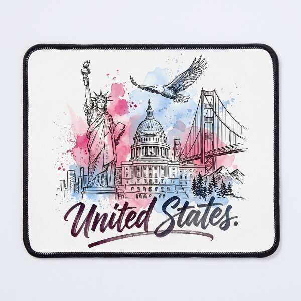 Item preview, Statue of Liberty and Golden Gate Watercolor designed and sold by EdwinkOne.
