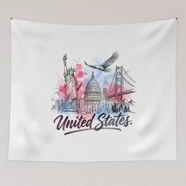 Item preview, Statue of Liberty and Golden Gate Watercolor designed and sold by EdwinkOne.