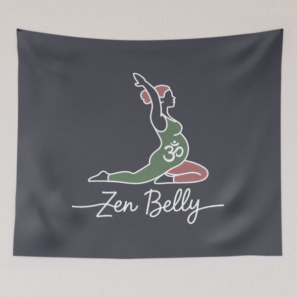 Item preview, Zen Belly Green Maroon Stretch Om Design designed and sold by 108stillness.