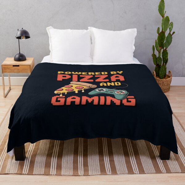 Item preview, Powered by Pizza and Gaming – Funny Gamer Quote designed and sold by Jollys-ArtShop.