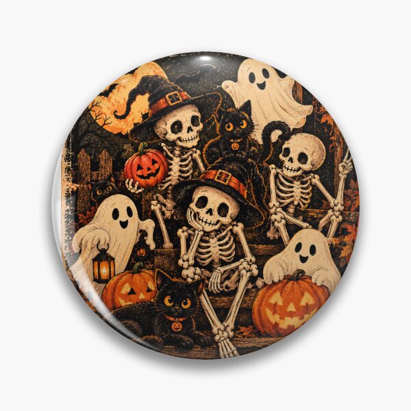 Item preview, Vintage Halloween Skeletons, Black Cats & Ghosts designed and sold by NestDesigns01.