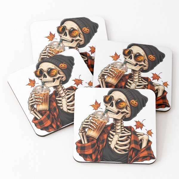 Item preview, Cool Skeleton Drinking Iced Coffee for Halloween designed and sold by Kate1art.