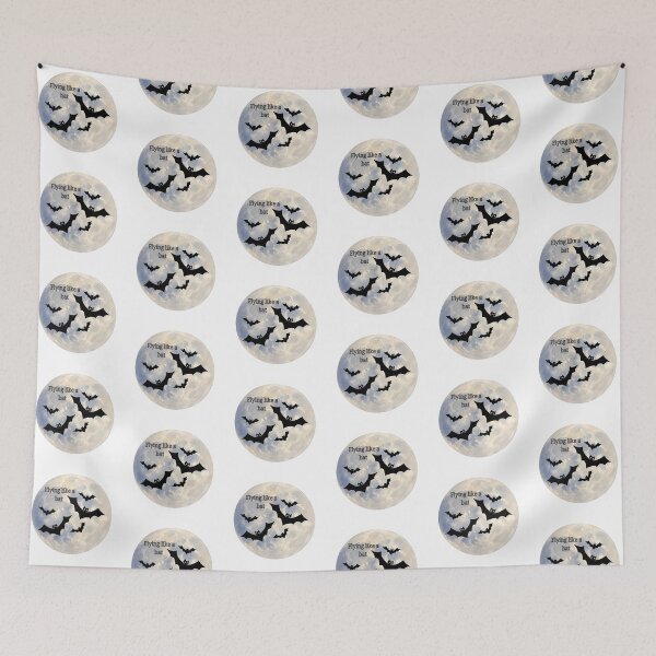Item preview, Flying Like a Bat | Full Moon Night Bat Sky designed and sold by ZenVibeDesign.
