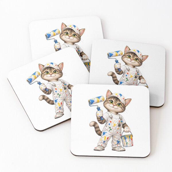 Item preview, A brightly colored painting cat designed and sold by Hassine-Art.