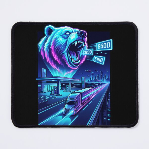 Item preview, Synthwave Trucker & Bear Hologram designed and sold by NomadForge.