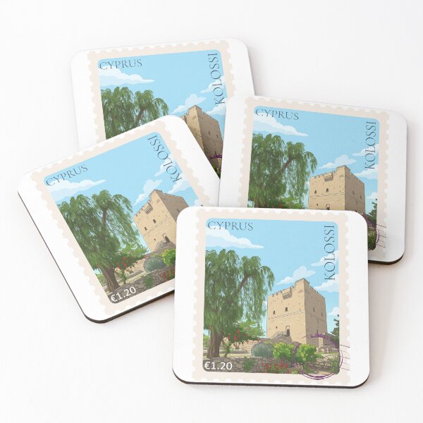 Item preview, Kolossi Castle Cyprus Vintage Postage Stamp Art designed and sold by YellowLion.