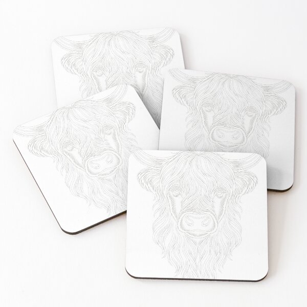 Item preview, Highland Bull White Line Art designed and sold by JAZZY-DESIGN.