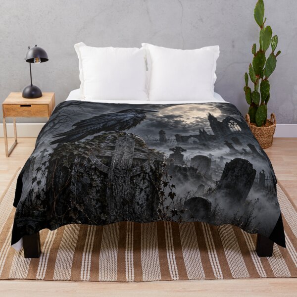 Item preview, Gothic Raven in a Moonlit Graveyard designed and sold by Kate1art.