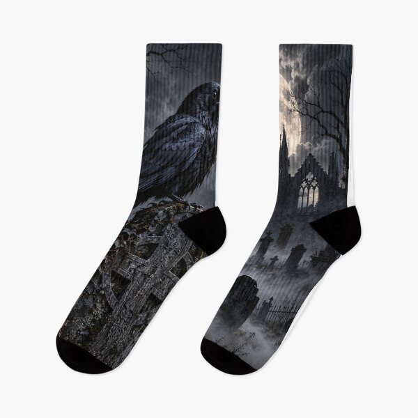 Item preview, Gothic Raven in a Moonlit Graveyard designed and sold by Kate1art.