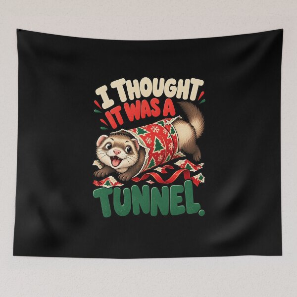 Item preview, Christmas Ferret Wrapping Paper Fail - I Thought It Was A Tunnel designed and sold by MOTIFOLK.