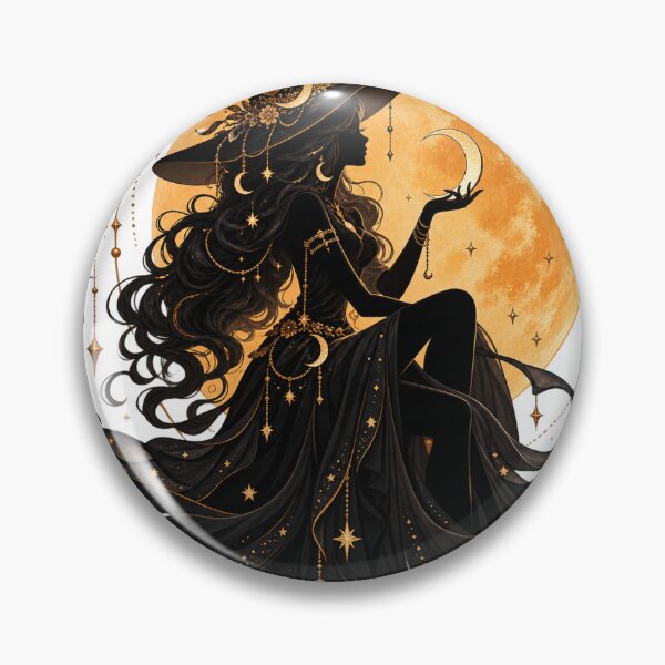 Item preview, Elegant Celestial Witch and Golden Moon designed and sold by Kate1art.