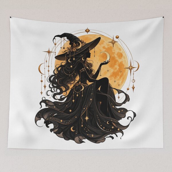 Item preview, Elegant Celestial Witch and Golden Moon designed and sold by Kate1art.