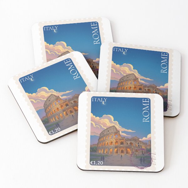Item preview, Vintage Rome Italy Travel Postage Stamp Illustration designed and sold by YellowLion.
