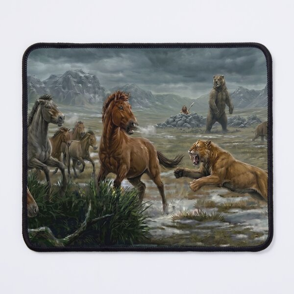 Item preview, Pleistocene Megafauna Ancient Hunting Scene designed and sold by 1guy1girl.