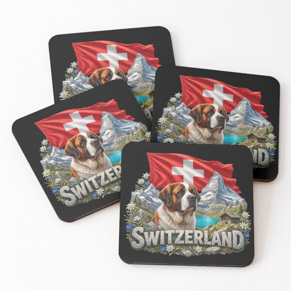 Item preview, Switzerland Heritage – St. Bernard & Alps Emblem designed and sold by FlagX.