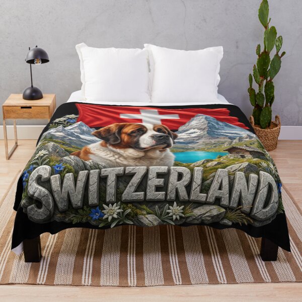 Item preview, Switzerland Heritage – St. Bernard & Alps Emblem designed and sold by FlagX.