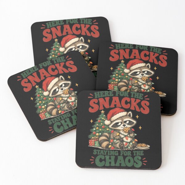 Item preview, Funny Christmas Raccoon Sticker, Holiday Snack Humor designed and sold by TulipsArtDesigns .