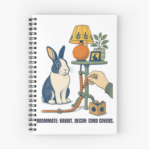 Item preview, Rabbit Roommate - Cord Covers Are Decor | Retro Pet Owner Humor designed and sold by MIRAJIL.