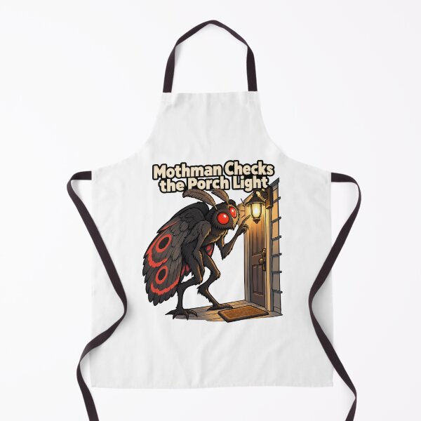 Item preview, Mothman Checks the Porch Light Cryptid Comic Humor designed and sold by ThreadQuirk.