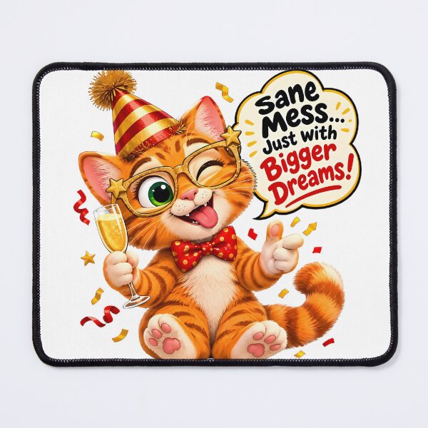 Item preview, Funny New Year Cat Shirt, New Year Sane Cat, Same Mess Bigger Dreams, Cat Mom Gift, NYE Party Tee designed and sold by HoMya.