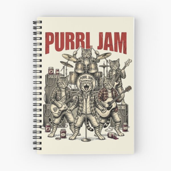 Item preview, Purrl Jam Cat Band Funny 90s Alt Rock Cat Vintage 90s Alt Rock Gift Cat Lover Music Lover Gift designed and sold by FurRealStudioCo.