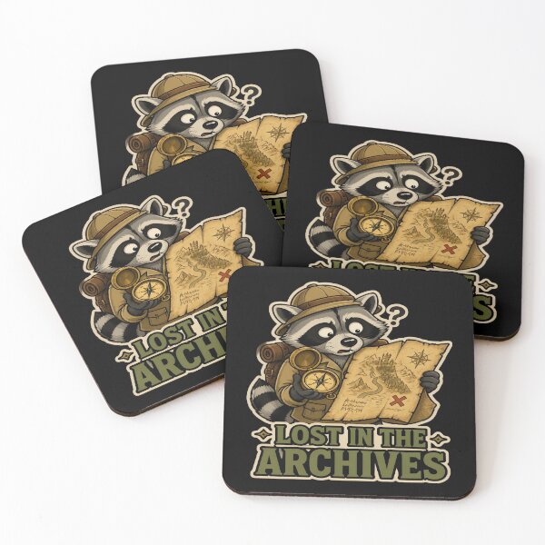 Item preview, Lost In The Archives Funny Raccoon Historian Map designed and sold by PozivoPlus.