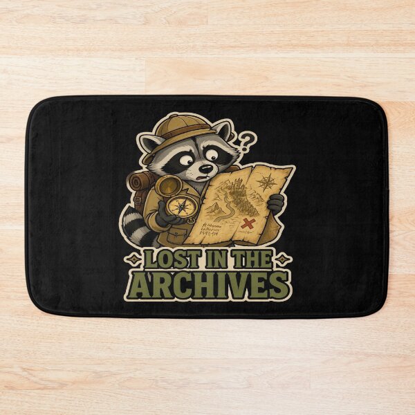 Item preview, Lost In The Archives Funny Raccoon Historian Map designed and sold by PozivoPlus.
