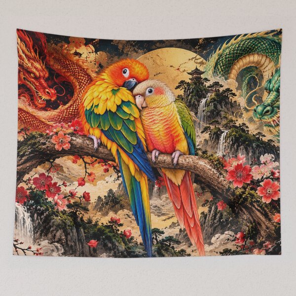 Item preview, Baby Fei Long & Shenron | Colorful Lovebirds and Chinese Dragons Fantasy designed and sold by Fei Long Design Hub.
