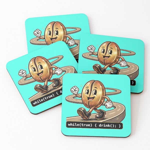 Item preview, Funny Programmer Coffee Cartoon Sticker Pack ​  designed and sold by Roseleals.