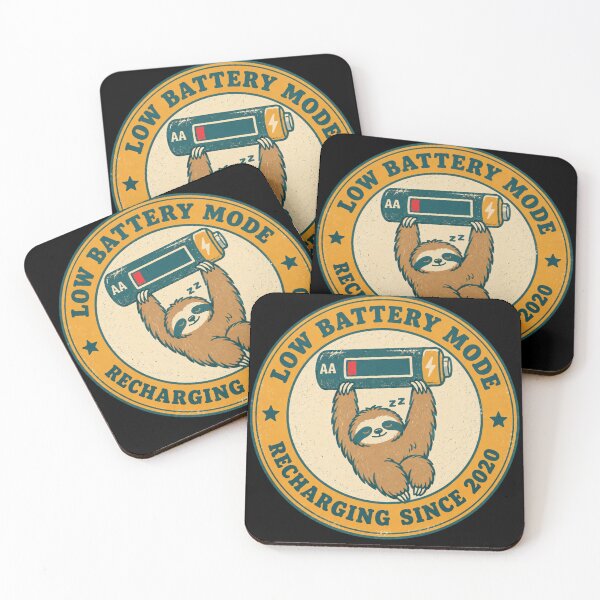Item preview, Low Battery Mode Sleepy Sloth Funny Retro Vintage Badge Tired designed and sold by DesignsDominus.