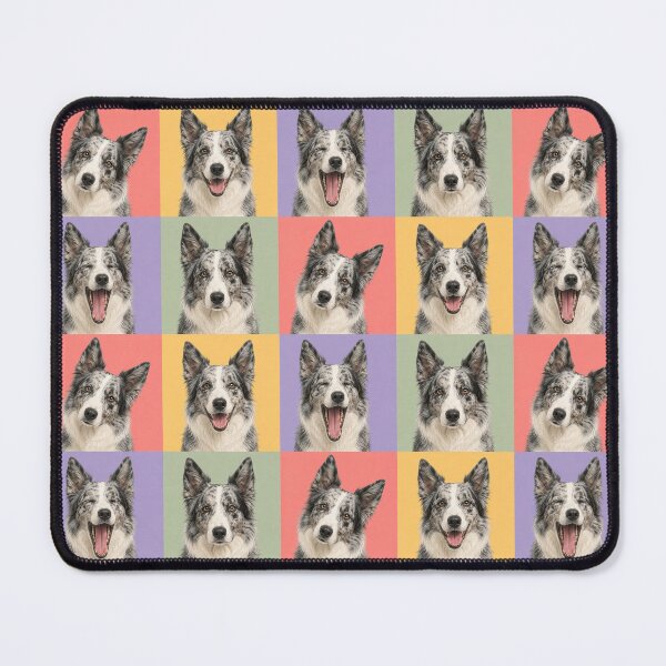 Item preview, Blue Merle Border Collie Portrait designed and sold by pixiedustpaint.