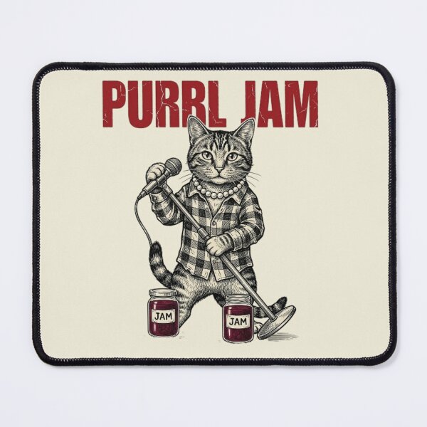 Item preview, Purrl Jam Singer Cat Funny 90s Alt Rock Cat Singer Gift Cat Lover Retro Music Gift designed and sold by FurRealStudioCo.