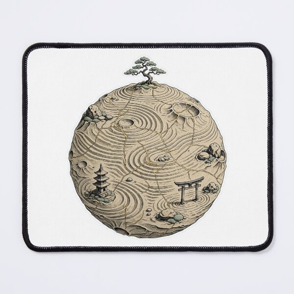 Item preview, Bonsai Zen Planet - Kintsugi Karesansui Moon with Torii designed and sold by PrettyCrypt.